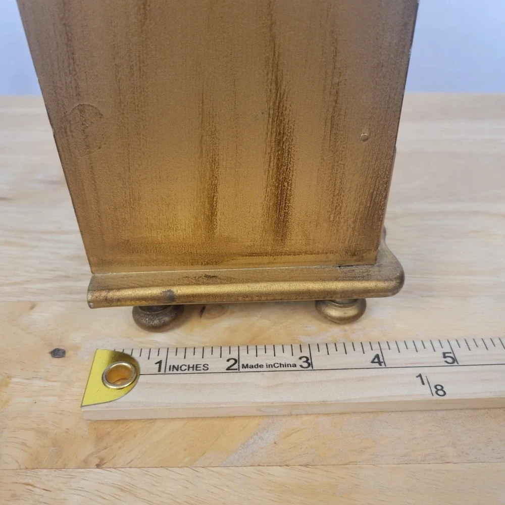 Vintage Florentine Musical Jewelry Box Gold Gilt Wood 3 Drawer Italian Style
